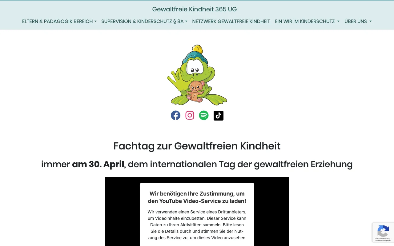 Website: Gewaltfreie Kindheit 365: Website for Child Protection Initiative